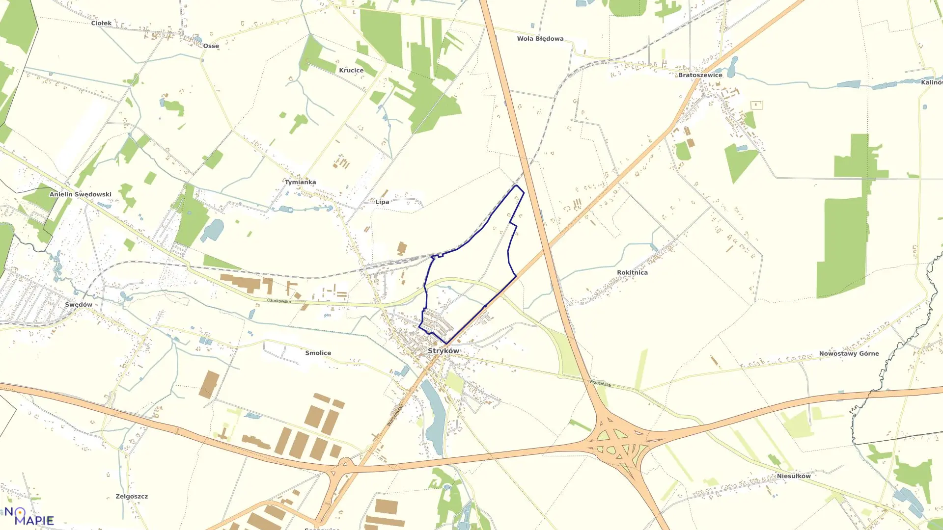 Mapa obrębu STRYKÓW 3 w gminie Stryków