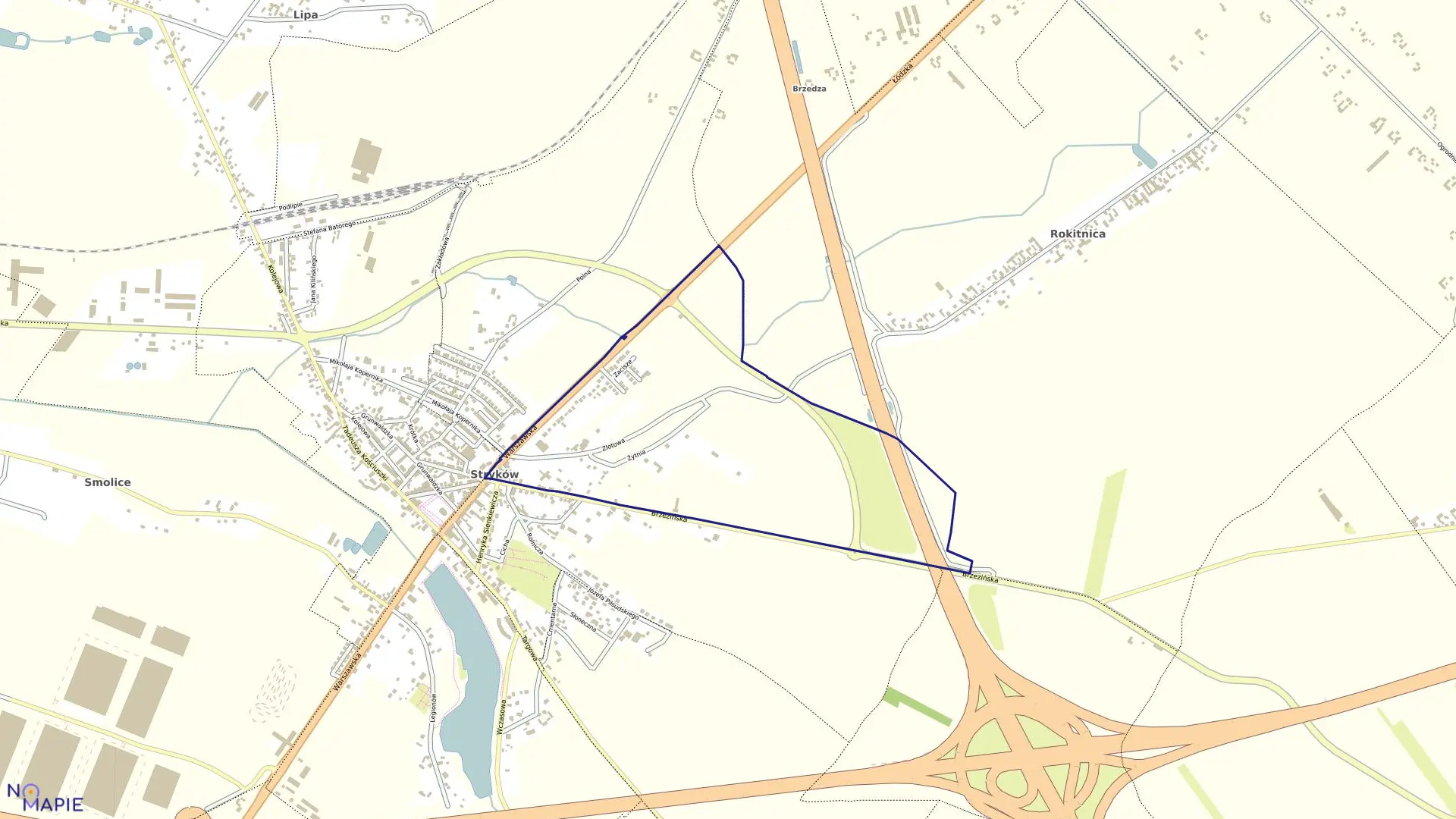 Mapa obrębu STRYKÓW 4 w gminie Stryków