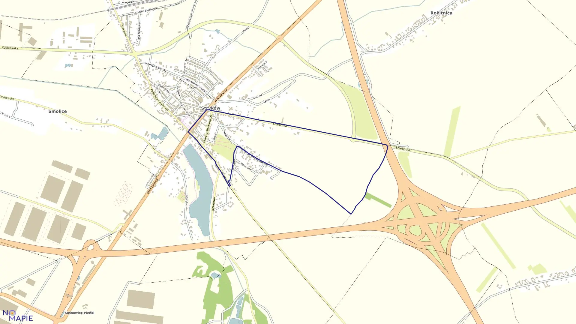 Mapa obrębu STRYKÓW 6 w gminie Stryków