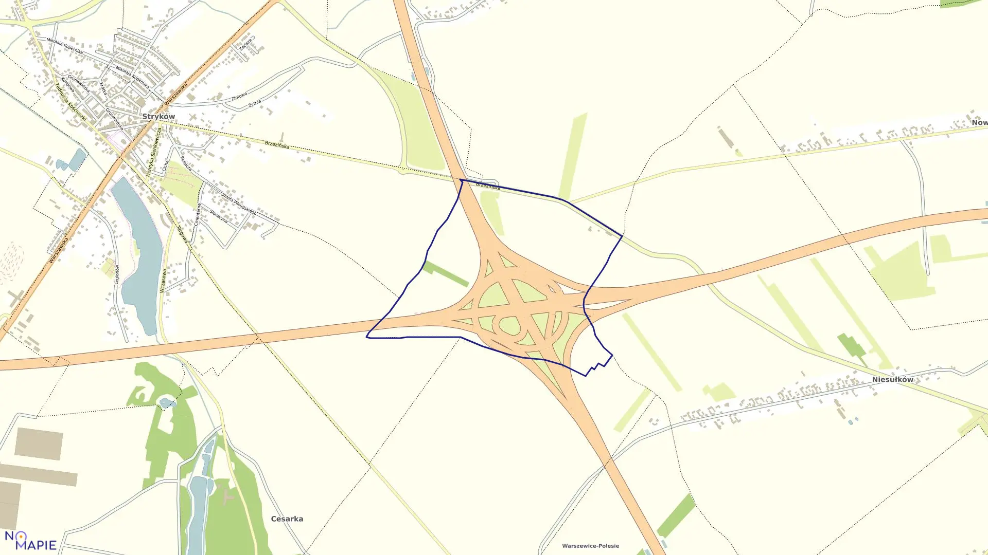 Mapa obrębu STRYKÓW 8 w gminie Stryków